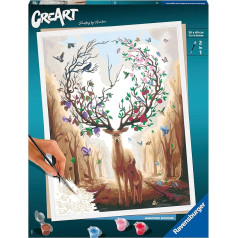 Ravensburger CreArt 20273 Magic Deer Painting by Numbers Adults, DIY Painting Set with Brush and Acrylic Paints, Gift for Women and Men, Painting for Adults