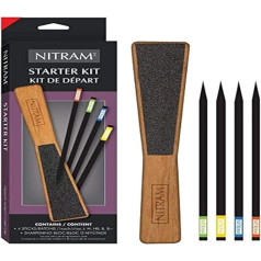 Nitram 700338 Starter Set with 4 Coals and a Whetstone, 1 Unità (Confezione da 1)