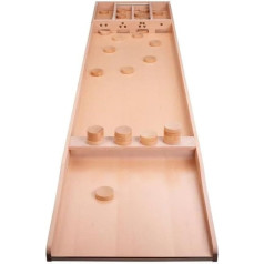 340667 - Deluxe Shuffleboard Premium made of wood - Length: 2 m - Dark surface - Base and elements made of high-quality beech wood - 30 discs included - Tournament size
