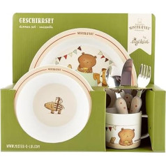 SIGIKID Mister O'Lui 52919 Children's Crockery Set 6 Pieces with Plate, Cup, Bowl, Spoon, Fork, Knife