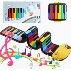 49 Keys Roll Up Foldable Piano for Beginners, Rolling Up Piano Portable Electronic Piano, MIDI Folding Electric Piano for Children, Beginners, Electronic, Digital