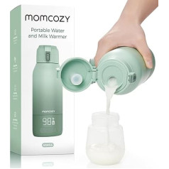 Momcozy Portable Baby Bottle Warmer for Travel, Quick Heating and Long Battery Life, Two Heating Modes for Breast Milk and Water, Large 500 ml Capacity for the Whole Day