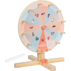 small foot Garden Buddies 12645 Wooden Wheel of Fortune with Individually Writeable Disc and Interchangeable Motifs for Children from 3 Years