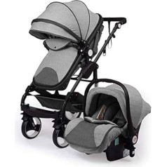 California 3-in-1 Combination Pushchair Mega Set 8 Pieces Including Baby Seat, Pushchair, Carrycot and Accessories, Certified according to Safety Standard EN1888, Jeans