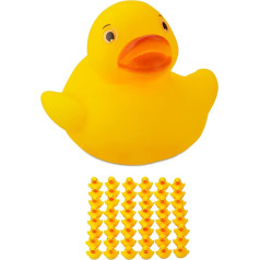 240 x Bath Duck, 3.5 cm, Classic Squeaky Ducks, Bath Toy for Young and Old, Rubber Duck, Yellow