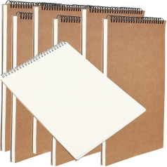 ZOENHOU 6 Pack A4 60 Pages 30 Sheets Drawing Book 160gsm Sketchpad Spiral Bound Hard Cover Art Book for Landscape Watercolor