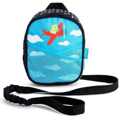 Brica by-My-Side Toddler Backpack with Leash Owl Blue