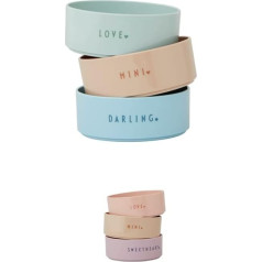 Design Letters Mini Bowl Set for Baby and Children, Set of 3, Colourful Children's Tableware, High-Quality Children's Crockery Set, Ideal for Breakfast and Snacks, BPA-Free, BPA-Free, Dishwasher Safe
