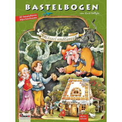Hänsel und Gretel im Märchenwald: Bastelbogen Hexenhaus zum Ausschneiden