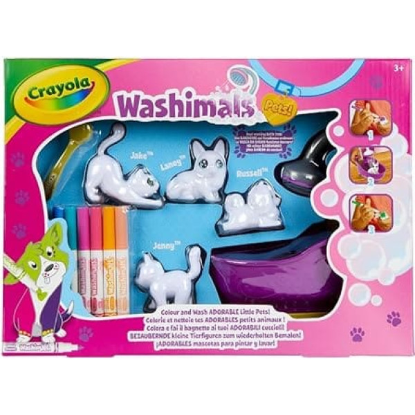 Crayola Washimals - Adorable Little Animal Characters for Repeated Painting, Bathtub Playset, Creative Activities and a Gift for Children Aged 3, 4, 5, 6 Years