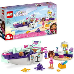 LEGO 10786 Gabby's Dollhouse Gabby & Meerkat Ship & Spa Boat Set with Beauty Salon, Dollhouse with Figures and Accessories, Play Set for Girls, Boys, Children from 4 Years