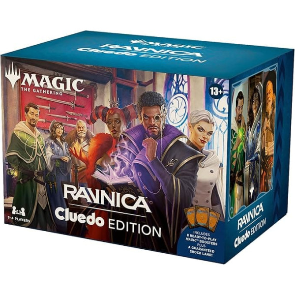 Magic: The Gathering - Ravnica: Cluedo Edition - Crime Card Game for 3-4 Players (Includes 8 Ready-to-Play Boosters, 21 Evidence Cards, 1 Foil Shockland and Detective Game Accessories)
