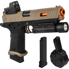 Gel Blaster Toy JM-X5 Splatter Halloween Toys with Glasses, Electric Gel Launcher Toy, Christmas, New Year, Outdoor Games and Fun in the Garden, 14+, Sand Coloured