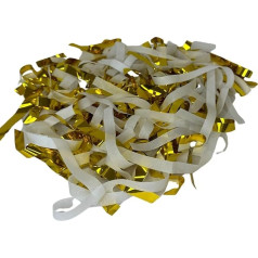 Papershow - Festive Shiny Metallic Paper Strips - Birthday, Wedding, Event - Mixing - Easy to Use and Clean - Papershow (Mix White 1500g + Gold 1500g)