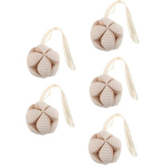 Toyvian Sensory Baby Sensory Fabric Ball for Babies Rattle for Babies Rattle Toy with Glockenspiel Tooth Rattle Cotton Beige
