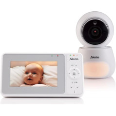 Alecto DVM2043 Baby Monitor with Camera, Large 4.3 Inch Colour Display and Night Light, Remote Control, White