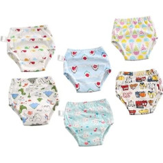 Pack of 6 Pipi Training Trousers, Washable and Waterproof, Size S, Perfect for Toddlers, Transition from Nappies to Underwear, Reusable Training Trousers