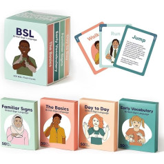 BSL Sign Language Flashcards - 200 Flashcards for Beginners, Children, Teenagers and Adults