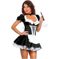 JJ-GOGO Women's Sexy Black Satin Halloween Costume S-5XL