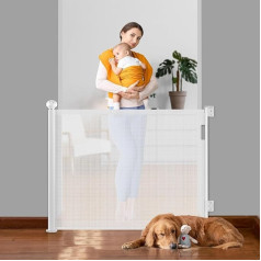 Ycozy Stair Safety Gate Door Safety Gate Extendable 0-200 cm Child Safety Gate One-Handed Opening Safety Gate Stairs for Baby and Pets for Indoor Outdoor Stairs Door Gate