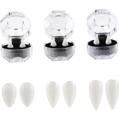 Toyvian 60 Pairs Artificial Dentures Cosmetic Teeth for Women Vampire Accessories for Girls Fangs for Cosplay Halloween Party Cosplay Fake Teeth Plastic