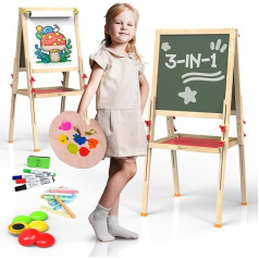 Joyooss Kids Art Easel Easel Toddler Adjustable Standing Easel Red