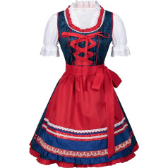 Gothic Clothing Women's Dress Women 2 Piece Costume 1 Piece Dress + 1 Piece Apron Oktoberfest Fat People's Traditional Folk Style Beer Dress Children's Pyjamas Cosplay Animal