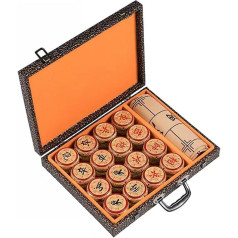 Chinese Chess Game Phoebe, Strategy Board Games, Puzzle Games, Travel Games with Gift Box and Leather Chess Board for 2 Players (Size: 5.8 cm/2.28 inches)