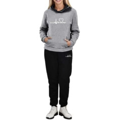 DondPO Damen Trainingsanzug Set, Herbst Langarm Winter Sportanzug Anzug mit Kapuze Warme Einfarbig Hausanzug Sweatanzug Streetwear mit Taschen Cozy Yoga Trainingsanzug Jogginganzug #