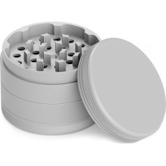 Jcase Ceramic Grinder/Crusher, Non-Stick, 4-Piece, Nano Ceramic Coated Herb Mill, Diameter 63 mm, Includes Carry bag, Pollen Scraper, Brush and Mouthpiece.
