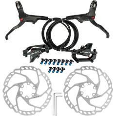 MTB Hydraulic Disc Brakes Front Rear Brakes Caliper 160 mm Rotor Brakes Kit Hydraulic Disc Brakes Set with Cable for Mountain Bike Road Bike Riding Bicycle