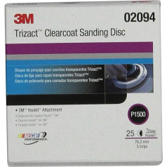 3M Trizact Hookit Klarlack-Schleifscheibe 471LA, 02094, 7,6 cm, P1500, 25 Scheiben pro Karton