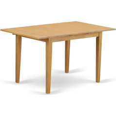 East West Furniture 5 Piece Dining Set - Butterfly Leaf Rectangular Table and Four Parson Chairs - Dark Coffee Oak Effect