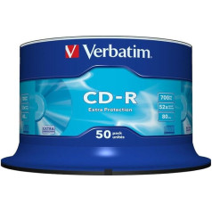 Verbatim CD-R Extra Protection, CD-Rohlinge mit 700 MB Datenspeicher, ideal für Foto- und Video-Aufnahmen, kompatibel mit jedem konventionellen CD-Laufwerk, 50er Pack Spindel
