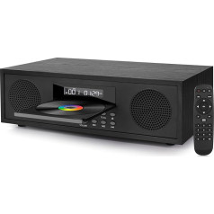 Micro HiFi System with DVD-CD Player, Retro Compact Systems 60 Watt 2.0 Speaker System with FM Radio, Bluetooth, Aux-In, USB Playback, Free Region DVD Player, Retro HiFi Music System with AV Output