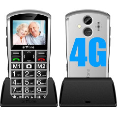 artfone 4G Volte Senior Mobile Phone without Contract Pensioner Mobile Phone Large Buttons Dual SIM Pensioner Mobile Phone LTE Mobile Phone with SOS Emergency Call Button, 1800 mAh Battery, 2.4 Inch