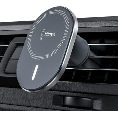 Mobile Phone Holder Car Magnet, Compatible with MagSafe Car Holder Ventilation Car Mobile Phone Holder Car Accessories for iPhone 14/13/12 Pro Max Mini MagSafe Case & All Phones, with Metal Ring