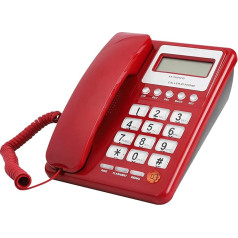 Corded / Wired Telephone with Big Button for Home/Hotel/Office (Caller ID Display, Redial Function, Automatic DTMF/FSK Dual System Identification)
