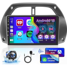 2GB + 64GB Android 13 Car Radio for Toyota RAV4 2001-2006 Radio Wireless Apple CarPlay Android Car Bluetooth 9 Inch Screen Car Radio with Navigation Reversing Camera