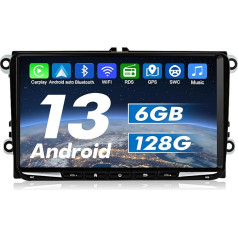 AWESAFE Android 13 Radio for VW Skoda Seat Golf, 6GB + 128GB 9 Inch Touchscreen Supports 4G SIM Card WLAN Carplay Android Car Steering Wheel Control FM Radio Bluetooth