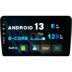 SXAUTO Android 13 - [6G+128G] - IPS Car Radio Suitable for Audi A3 8P (2003-2008) / A3 8P/8PA (2003-2013) - Wireless Carplay/Android Car/DSP - Camera + Mic - DAB SWC WiFi Fast Boot 4G BT5.0-2 DIN 9