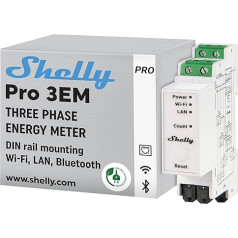 Shelly Home Relay Pro 3EM WLAN Power Meter 3 x 120 A including 3 clamps measuring function