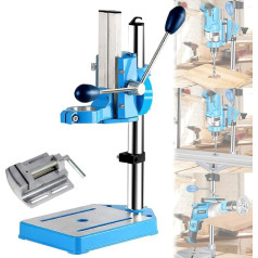 Drill Stand with Vice, Drill Stand for Hand Drills, Bench Drills, Adjustable Drill Workstation for DIY