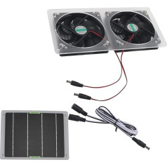 WOHPNLE Solar Panel Fan Kit, 100W 12V Solar Powered Fan with Solar Panel, Dual Solar Extractor Fan for Chicken Coops, Greenhouses, Sheds, Pet Houses