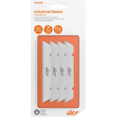 Slice 10539 Industrial Blades Pointed Pack of 4 | 12 cm Edge Length | For Slice Industrial Cutter Knives | Rounded Tip for Additional Protection