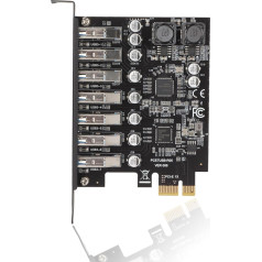 PCIE to USB 7-Port Expansion Card, PCI Express USB Add-on Card, Internal USB 7-Port Front Expansion Card for Win XP, Win 7, Win 8, Win 10, Win 11, Linux