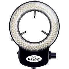Smallterm 144 LED Microscope Ring Light 0-100% Adjustable Lamp for Microscope Ring Lighting