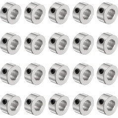 QUARKZMAN Set of 20 Screw Collars 10 mm Bore Screw Collar, 20 mm Outer Diameter, 10 mm Width, Drill Limiter, Depth Collar for Drills, Carbon Steel Drill