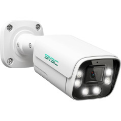 SV3C 4K POE IP Camera Outdoor, 8MP POE Surveillance Camera with 120° Wide Angle, Smart Motion Detection, IR/Colour Night Vision, 2-Way Audio, Metal Housing, SD Card Recording, RTSP, Onvif (Wired)
