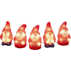 Konstsmide 6240-103 LED Acrylic Santa Claus, Set of 5, 40 Warm White LEDs, 24 V, Outdoor (IP44), White Cable